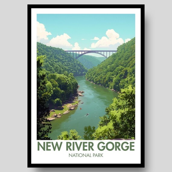 New River Gorge National Park Bridge Appalachian Landscape Poster
