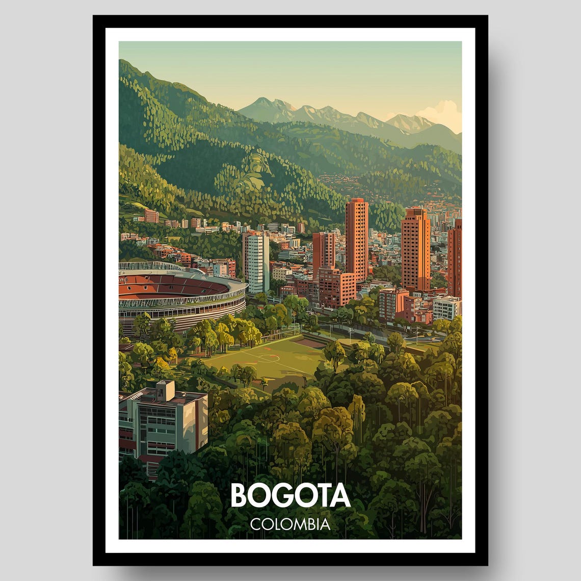 Bogota Poster, Colombia Travel Poster