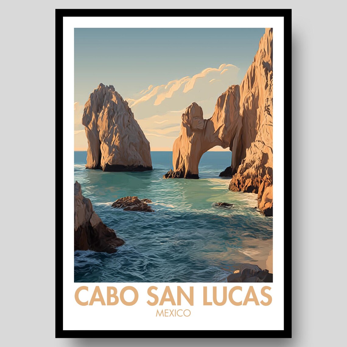 Cabo San Lucas Poster, Mexico Travel Poster
