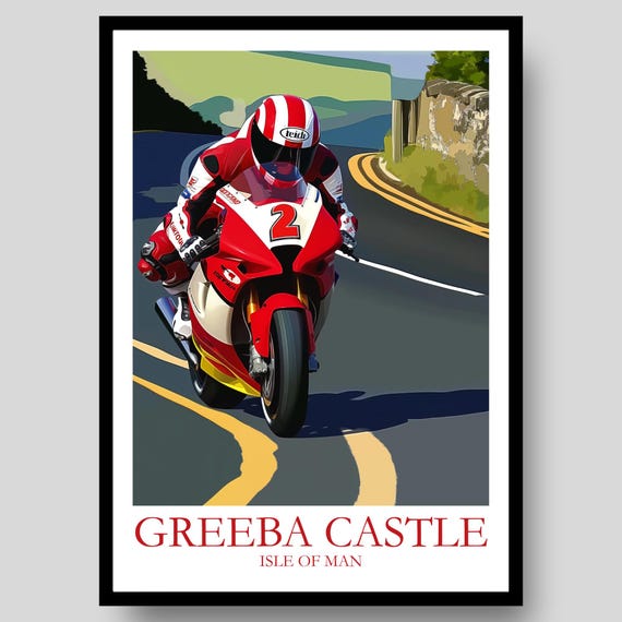 Greeba Castle Poster Isle Of Man Tt Motorbike Motorcycle Wall Art Motogpisle Print