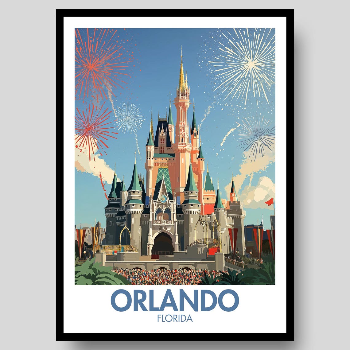 Orlando Disney Poster Print, Florida