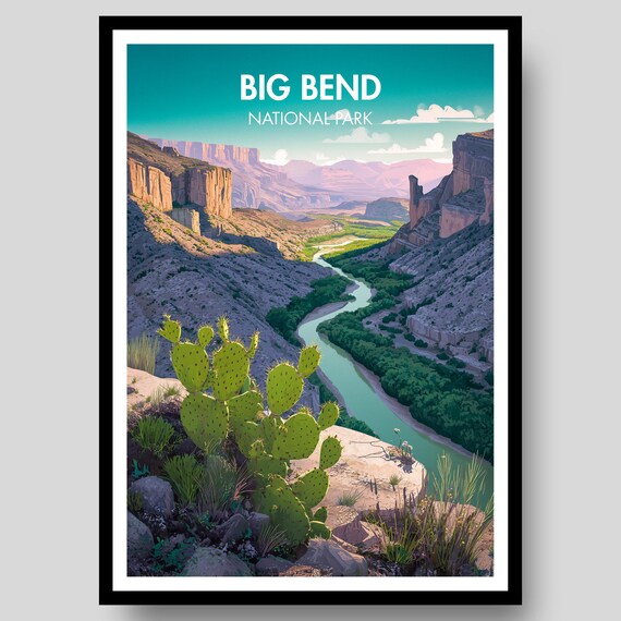 Big Bend National Park Texas Canyon River Desert Vista Poster