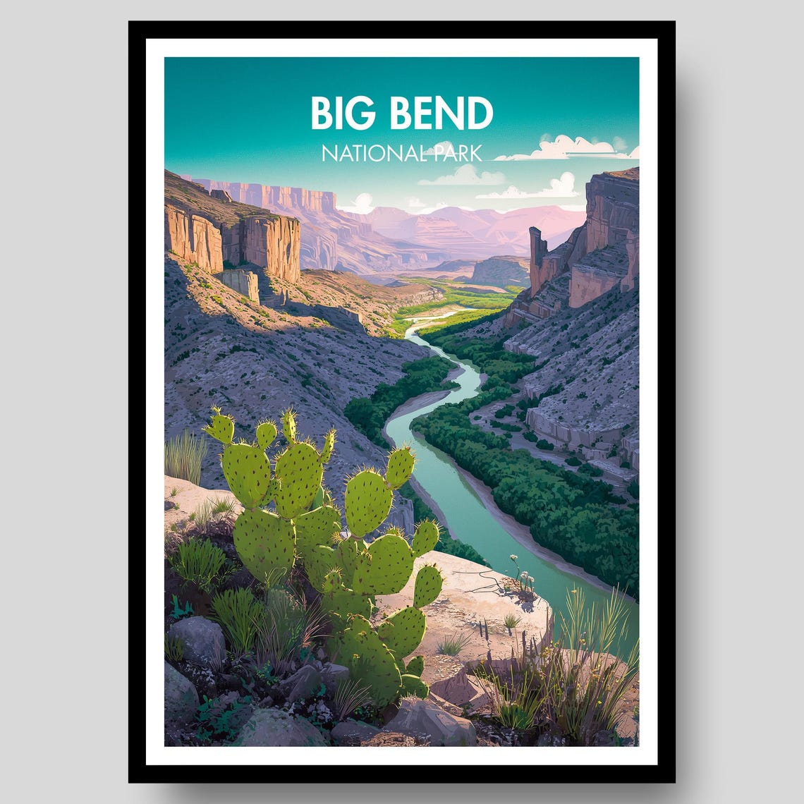 Big Bend National Park Texas Canyon River Desert Vista Poster