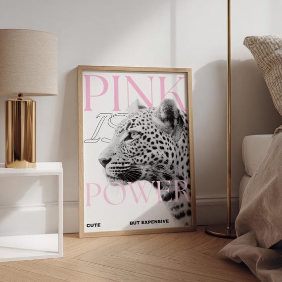 Leopard Wall Art Pink Print College Apartment Decor Cheetah For Living Room Cool Girl Y2k