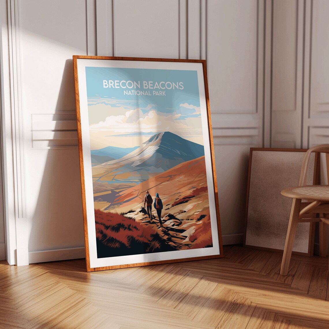Brecon Beacons National Park Moorland Hikers Peak Travel Poster - Image 2