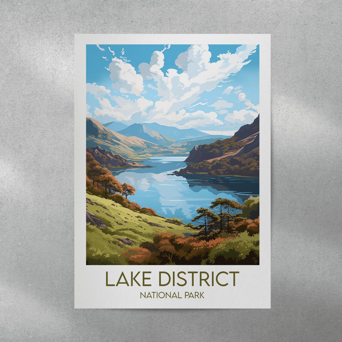 Lake District England National Park Fell Lake Hills Travel Poster - Image 3