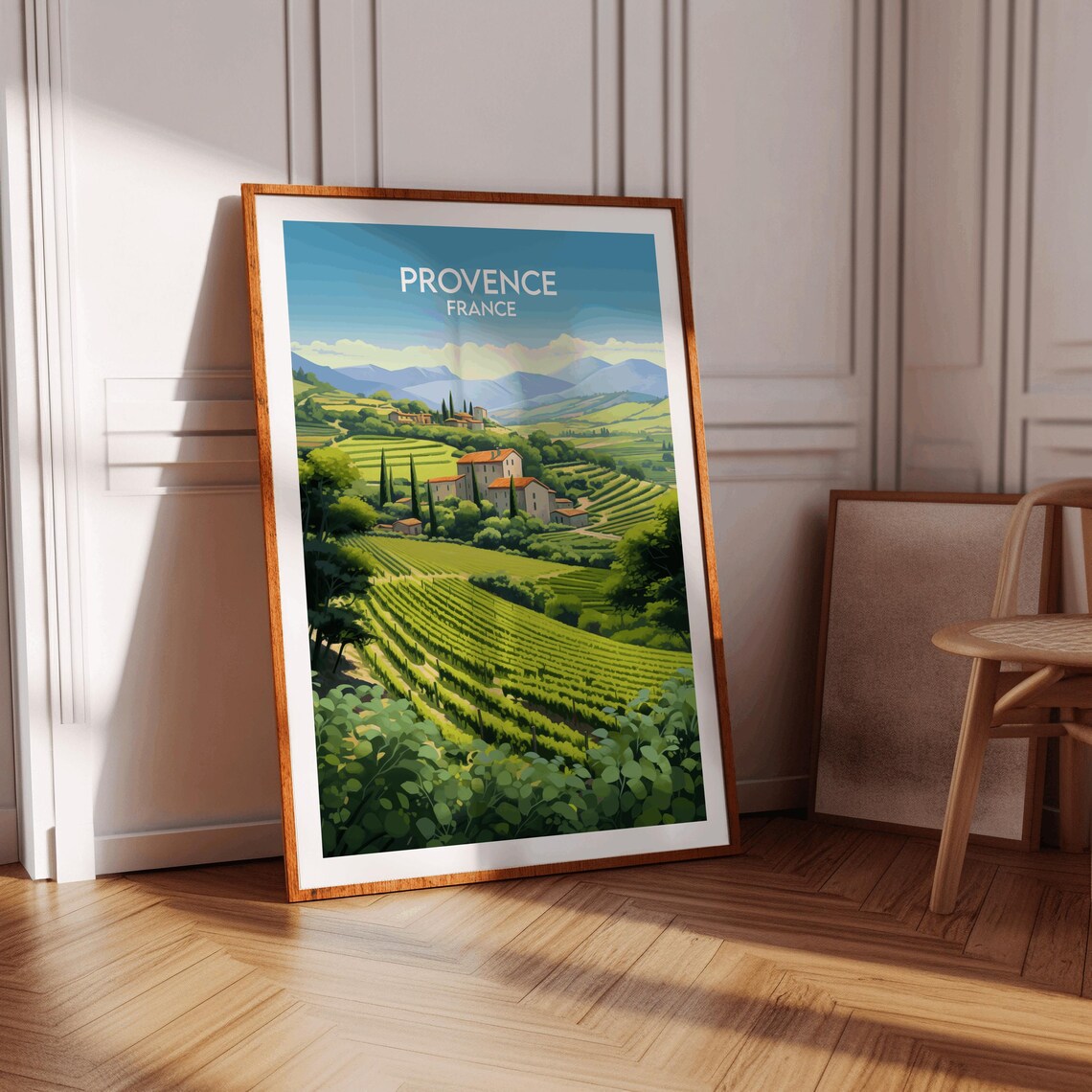 Provence France Vineyard Villa Cypress Farmhouse Scenic Travel Poster - Image 3
