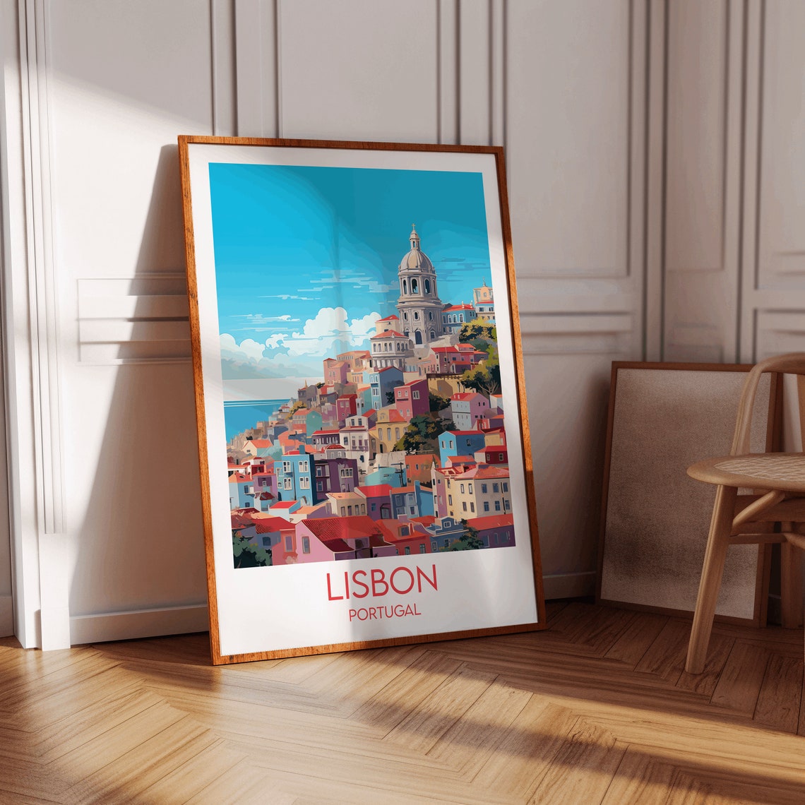 Lisbon Portugal Alfama Hillside National Pantheon Dome Travel Poster - Image 2