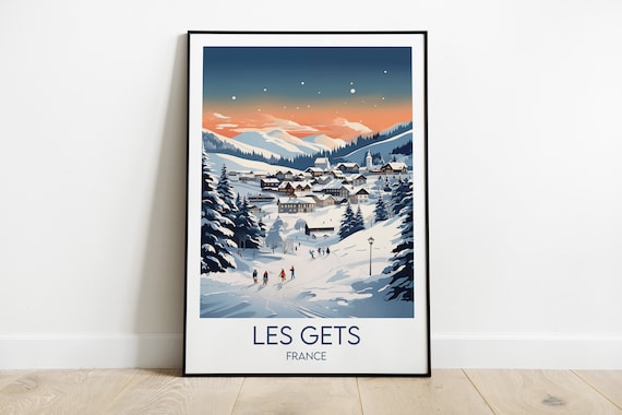 Les Gets Ski Travel Poster, France Custom Personalised