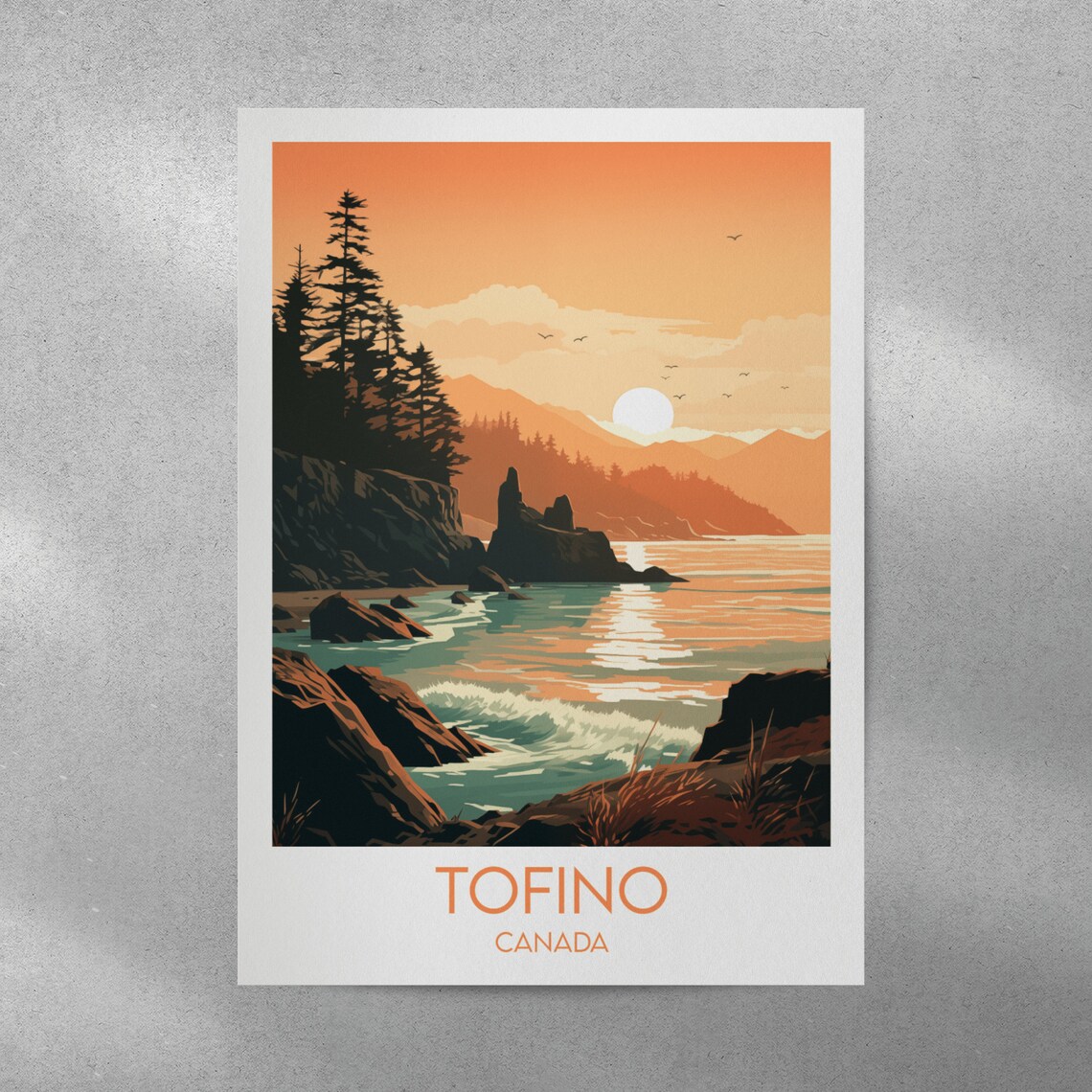 Tofino Travel Poster, Canada Personalised Travel Art - Image 2