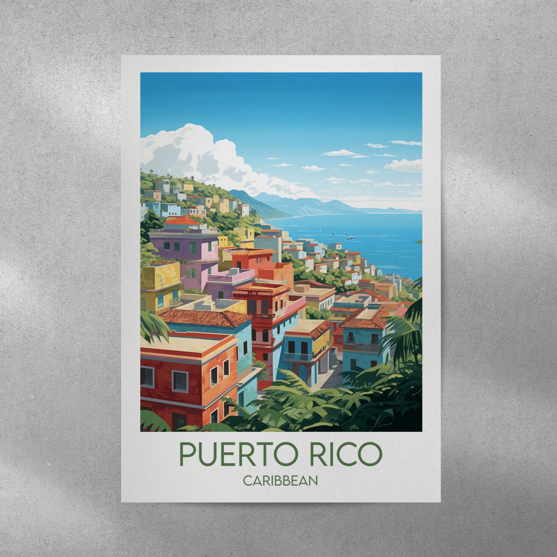 Puerto Rico Travel Print Caribbean Poster Custom Personalised Wedding Birthday Gift - Image 4