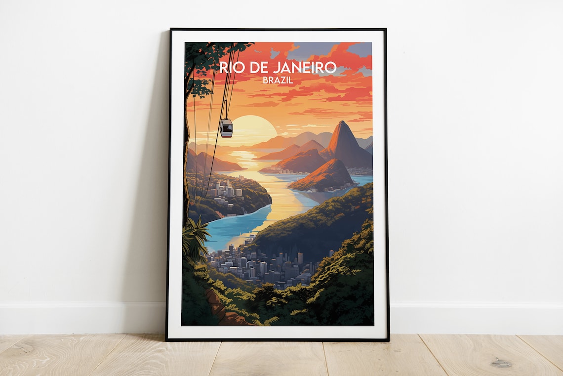 Rio De Janeiro Travel Poster, Brazil Travel Print