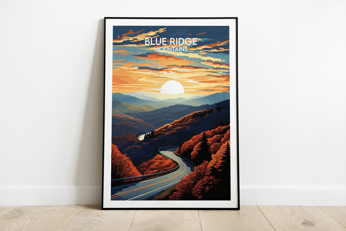 Blue Ridge Mountains Custom Wedding Art Print