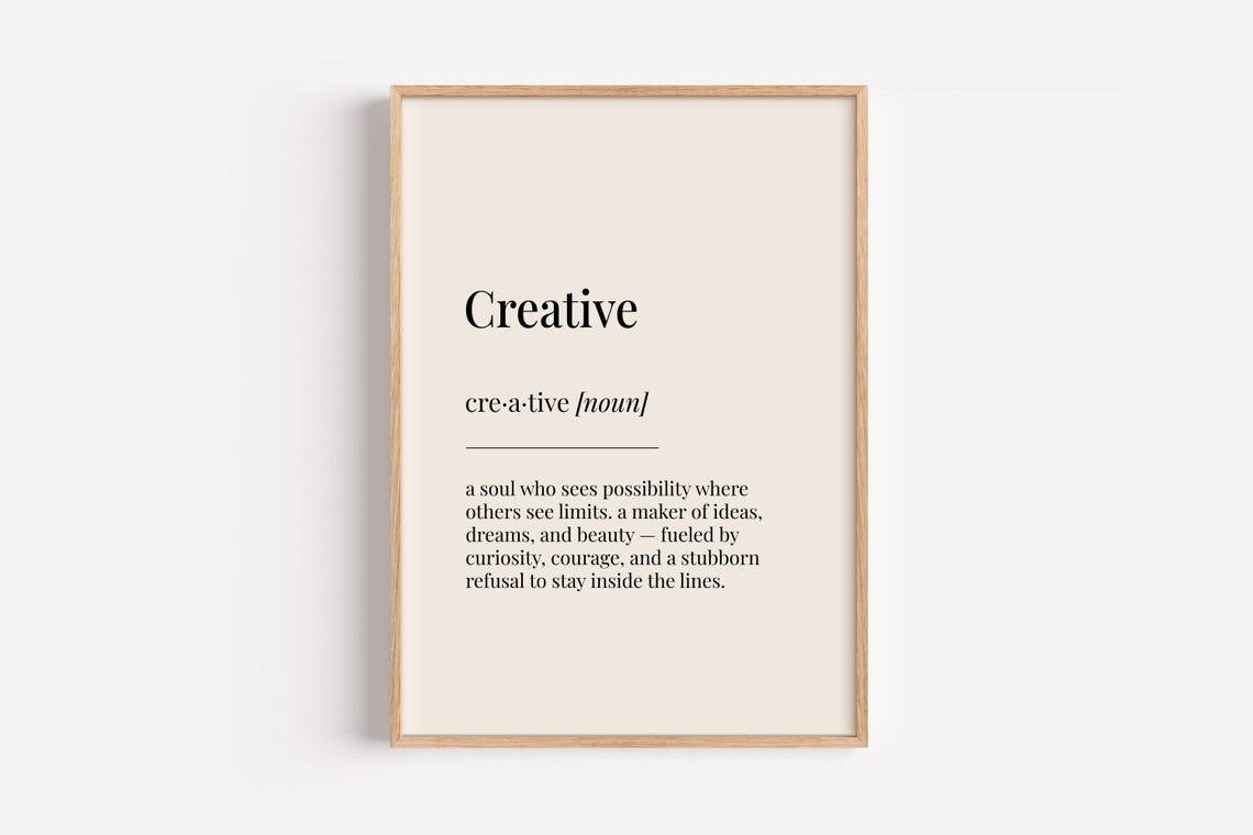 Creative Definition Poster Inspiring Art For Makers Dreamers Office