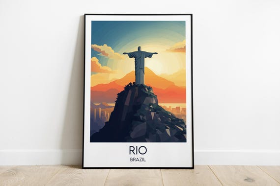 Rio De Janeiro Travel Print Brazil Poster Custom Personalised Wedding Birthday Gift