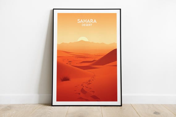 Sahara Desert Travel Print Africa Poster Custom Personalised Wedding Birthday Gift