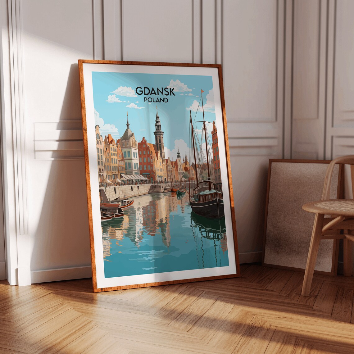 Gdansk Travel Poster, Poland Custom Personalised Gift - Image 4