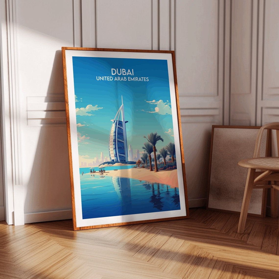 Dubai United Arab Emirates Burj Al Arab Beach Palms Travel Poster - Image 4