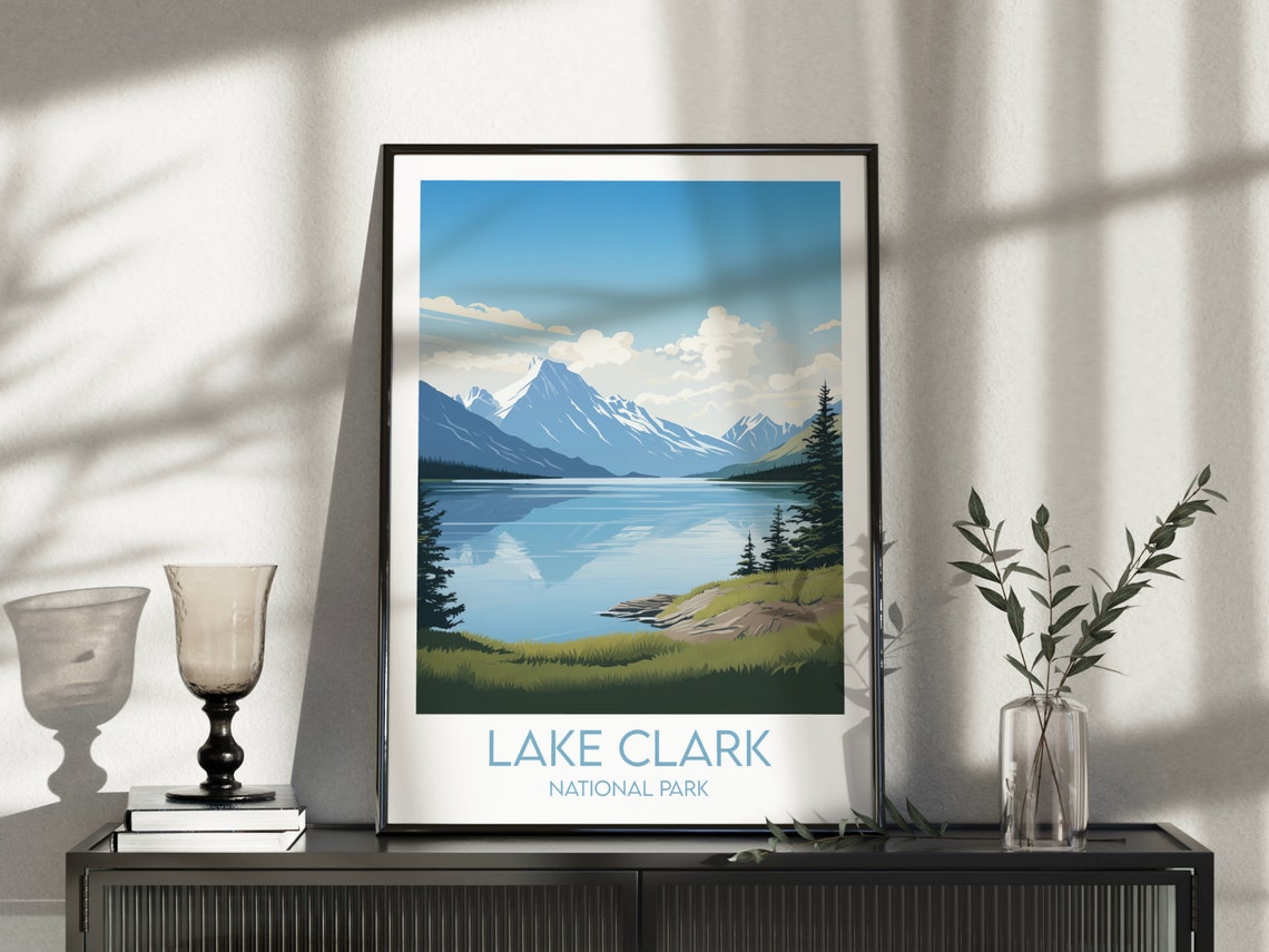 Lake Clark National Park Mountain Reflection Lake Travel Poster - Image 3