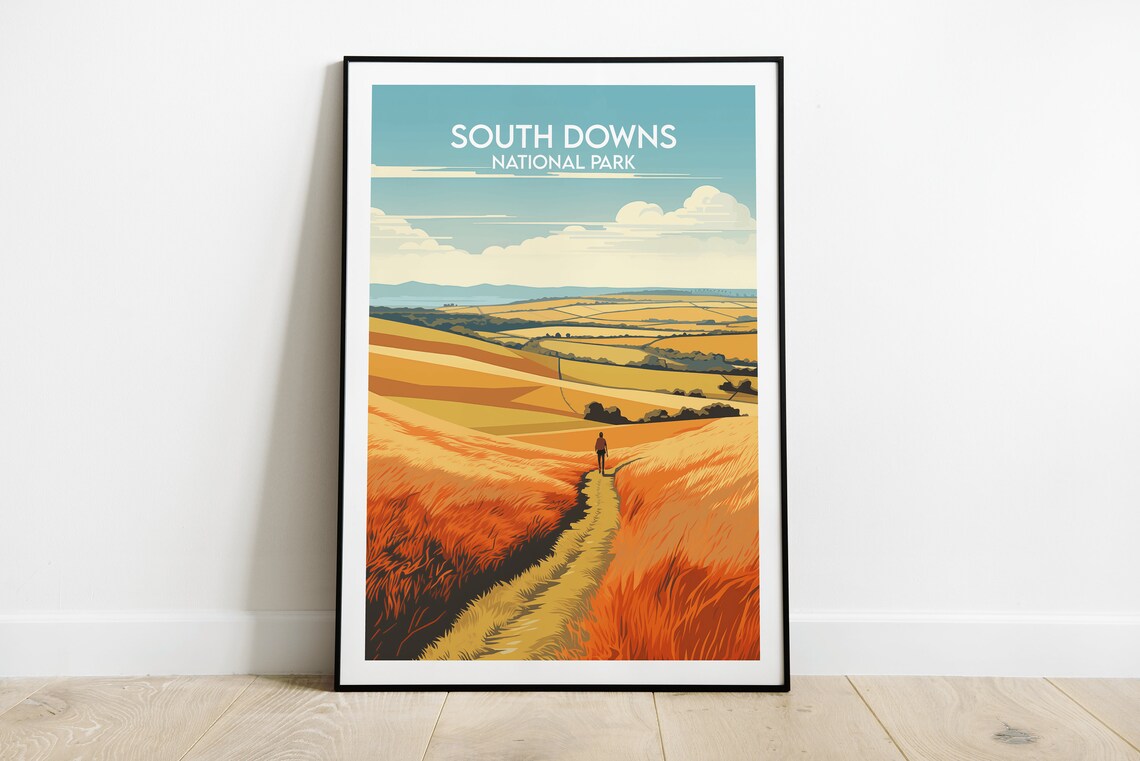 South Downs National Park Travel Poster, Custom Personalised