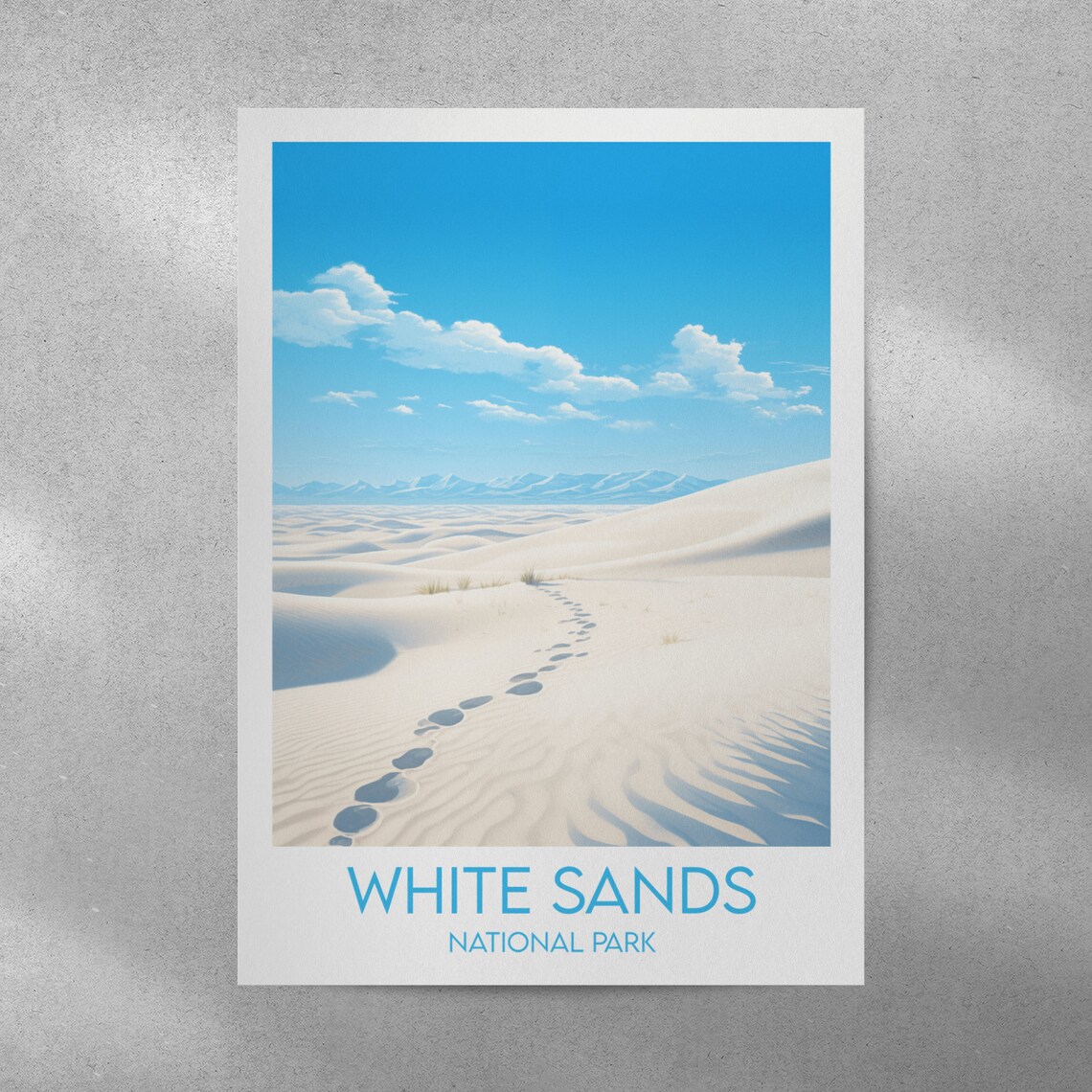 White Sands National Park Footprints Dune Desert Travel Poster - Image 4