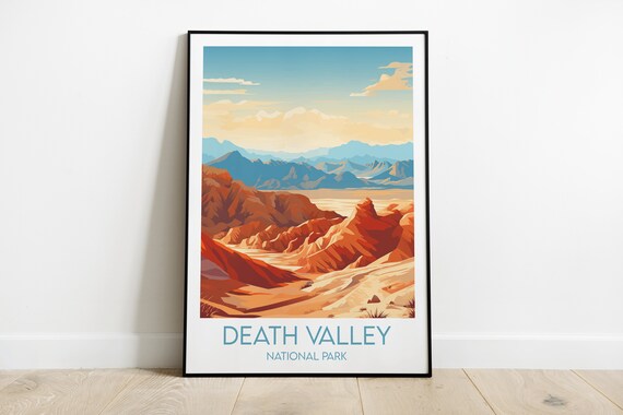 Death Valley National Park Red Canyon Cliffs Desert Travel Poster