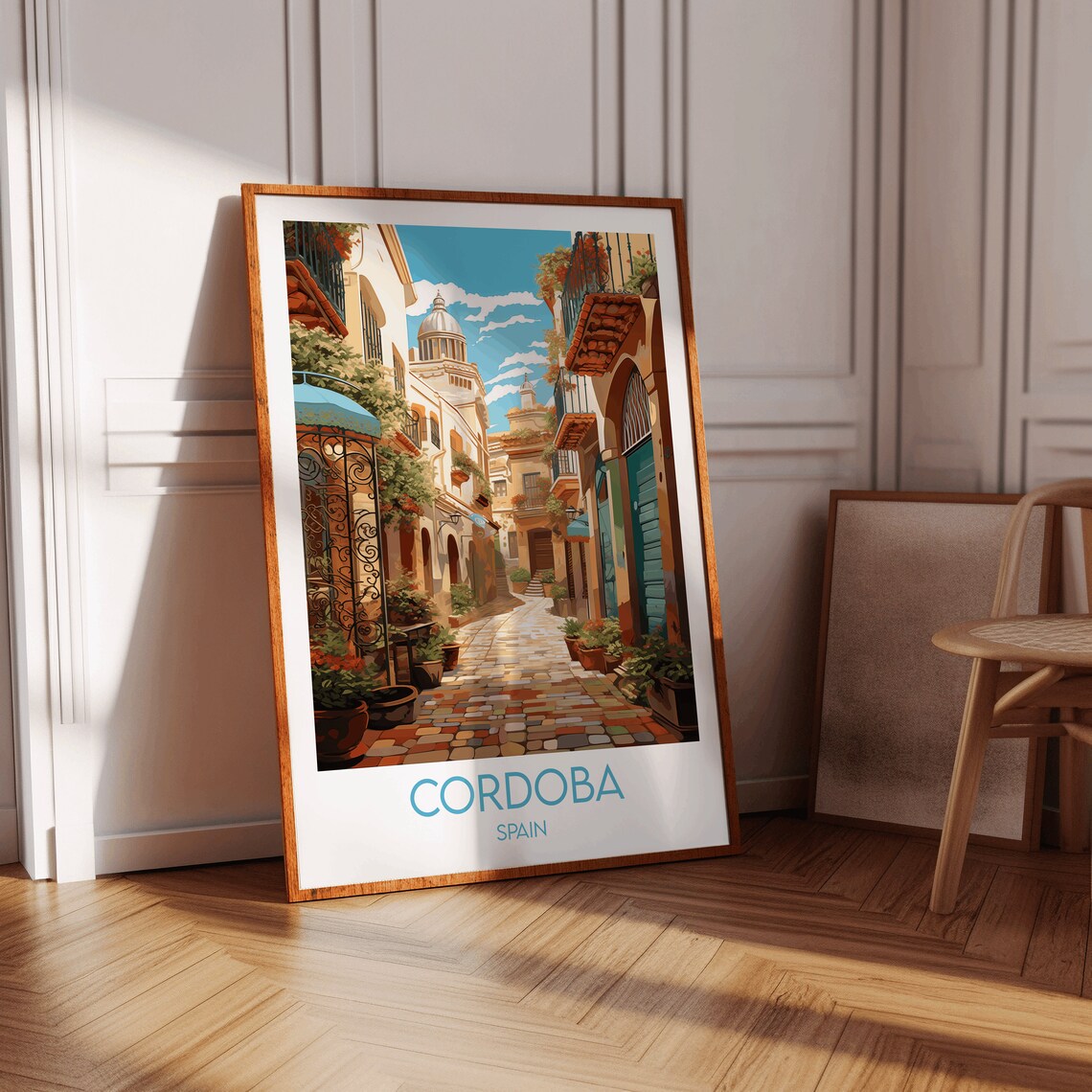 Cordoba Spain Flower Street Old Town Dome Andalusia Travel Poster - Image 2