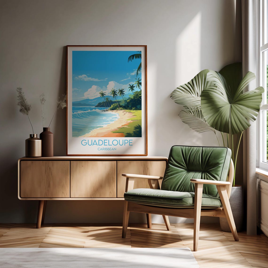 Guadeloupe Travel Print Caribbean Poster Custom Personalised Wedding Birthday Gift - Image 2