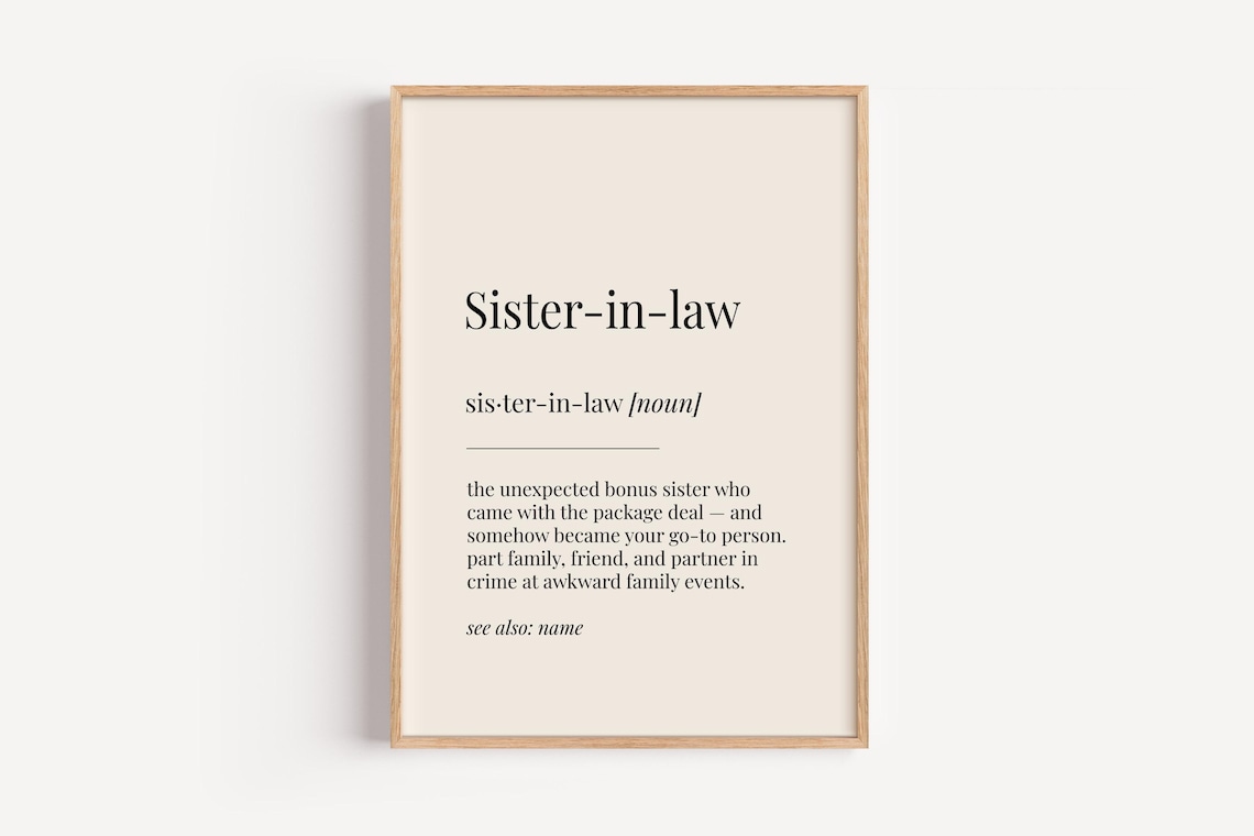Sister in Law Definition Dictionary Poster, Funny Gift