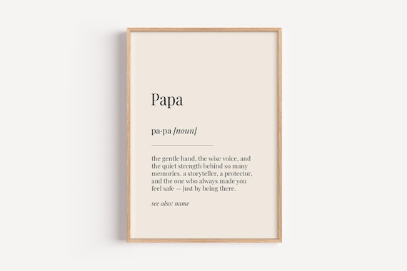 Papa Dad Definition Dictionary Poster, Funny Family Gift