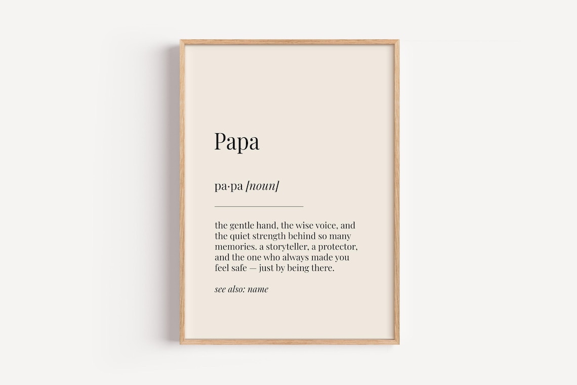 Papa Dad Definition Dictionary Poster, Funny Family Gift