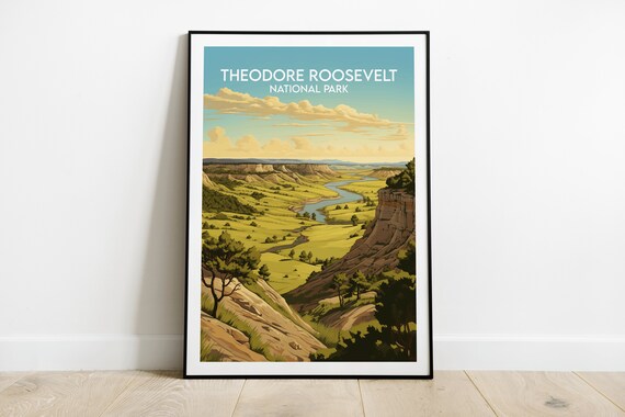 Theodore Roosevelt National Park Badlands River Canyon Poster
