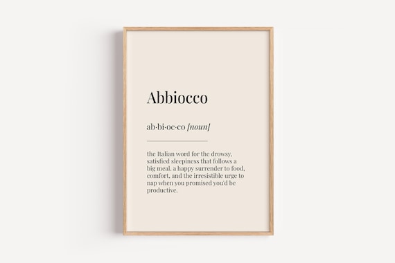 Abbiocco Definition, Italian Kitchen Wall Art Poster