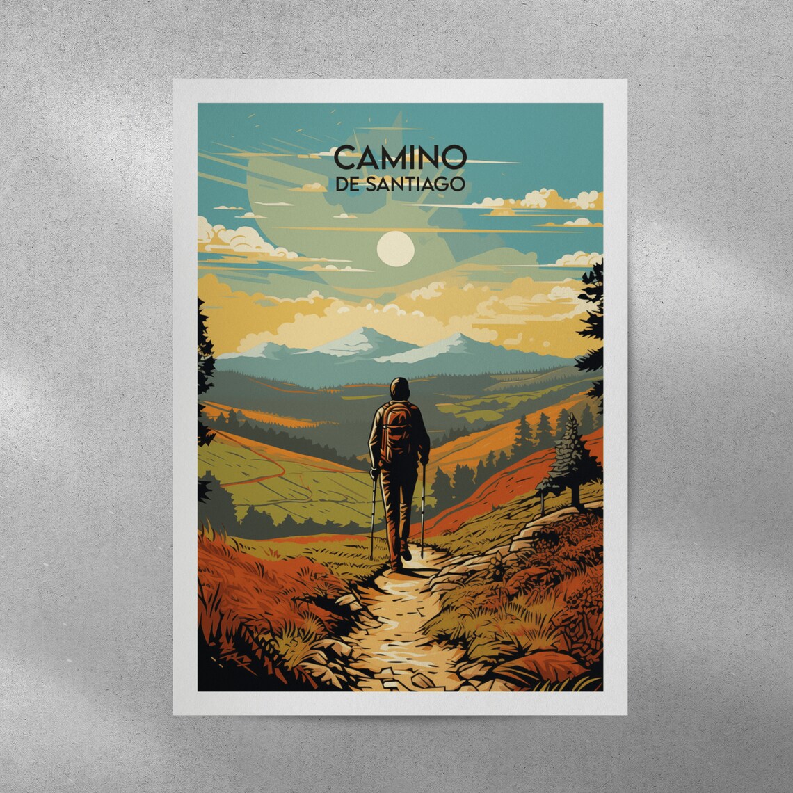 Camino De Santiago Travel Poster, Spain Route Print - Image 4
