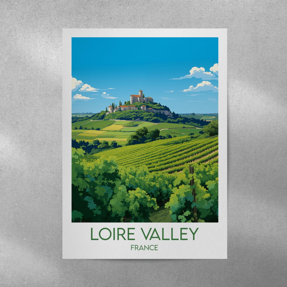 Loire Valley France Vineyard Chateau Vintage Style Art Poster - Image 4