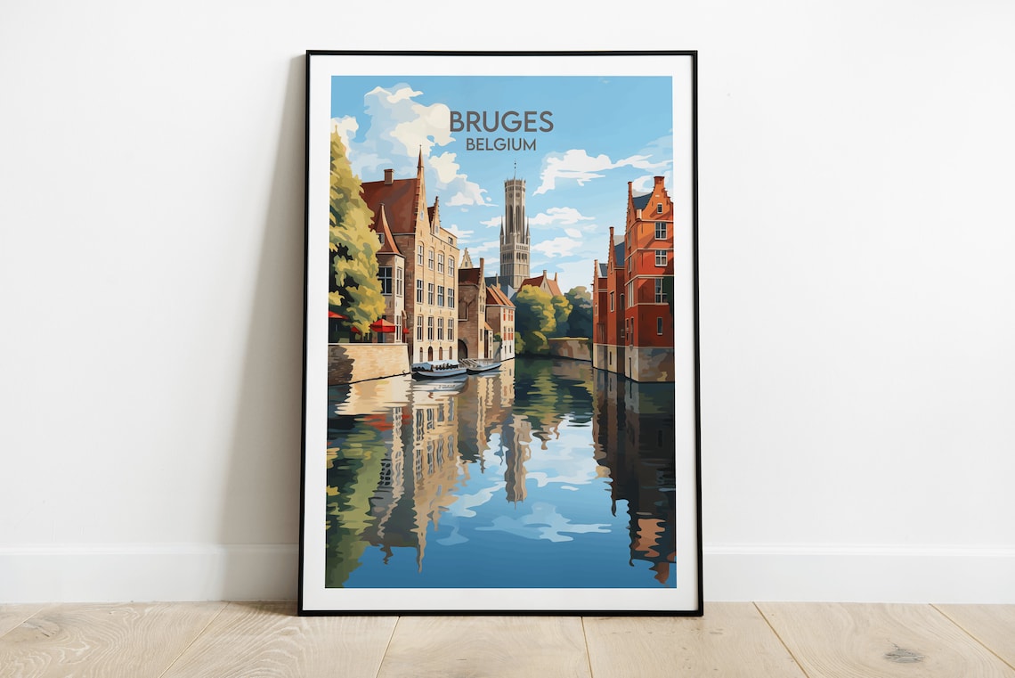 Bruges Travel Poster, Custom Personalised Gift