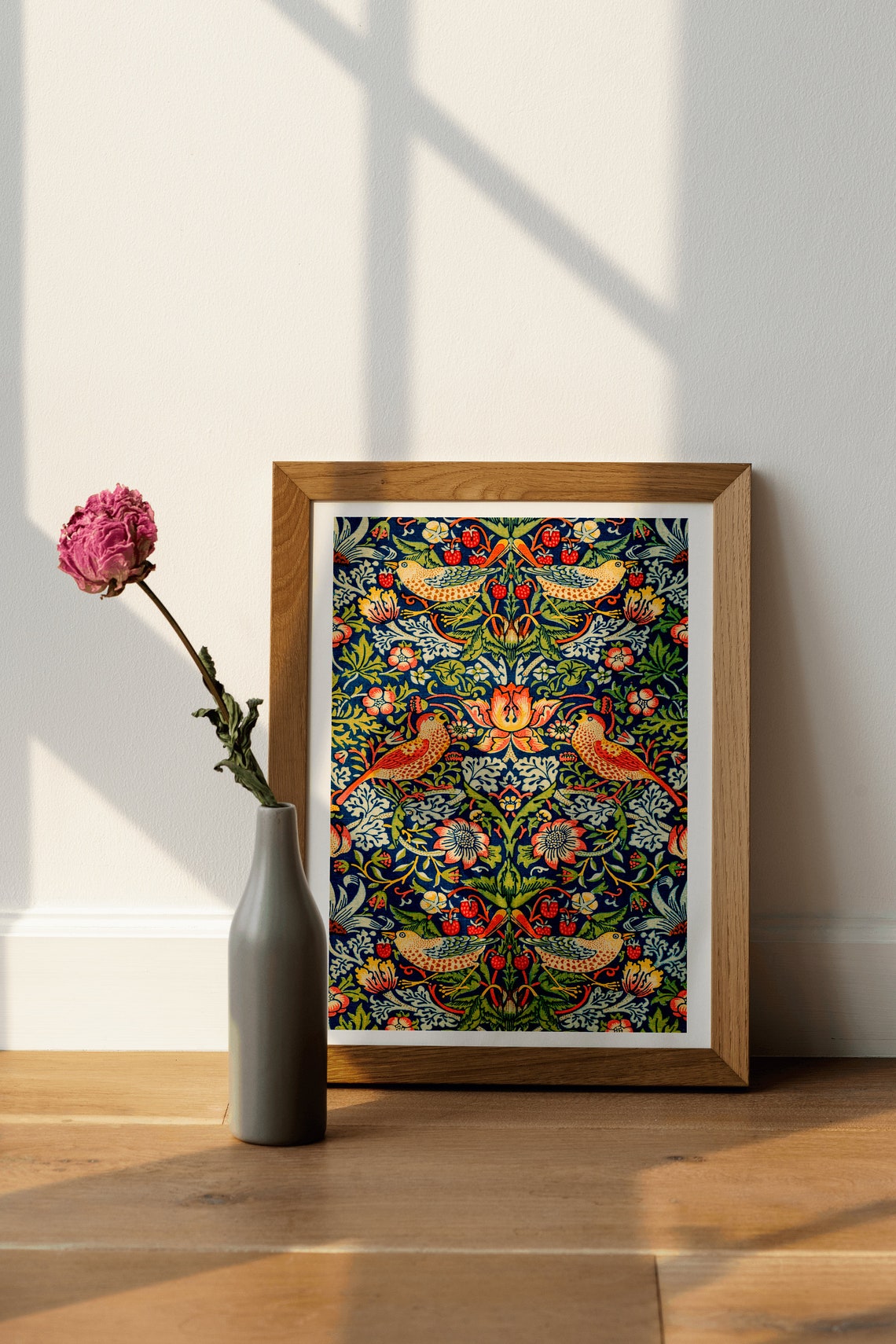 William Morris Strawberry Thief Floral Bird Pattern Art Poster - Image 4