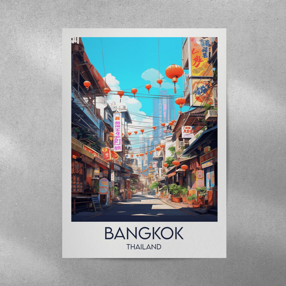 Bangkok Thailand Lantern Street Chinatown Daytime Travel Poster - Image 5