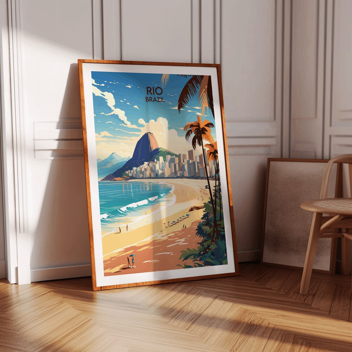 Rio Brazil Copacabana Beach Sugarloaf Mountain Travel Poster - Image 4