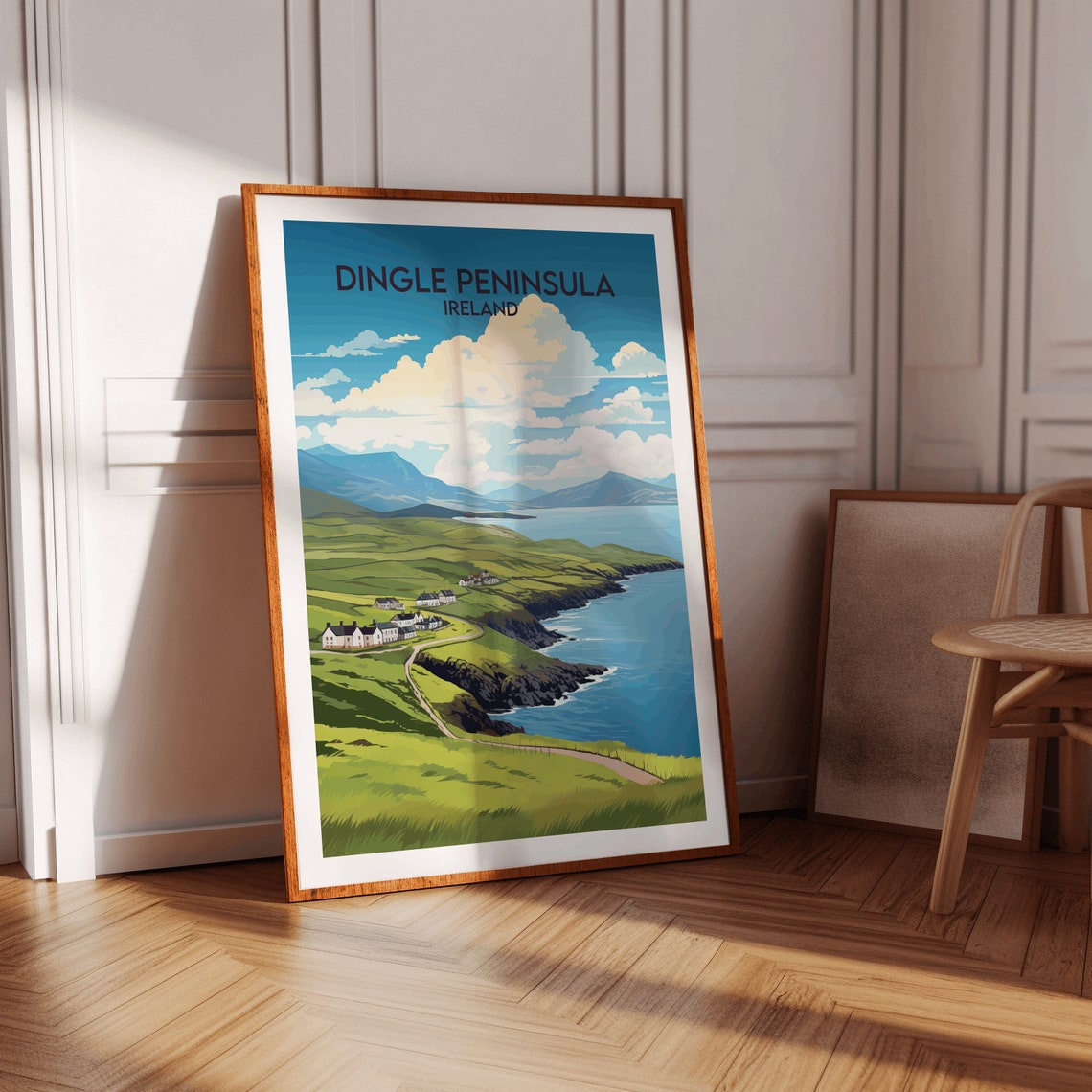 Dingle Peninsula Ireland Green Cliffs Coastal Walk Travel Poster - Image 3