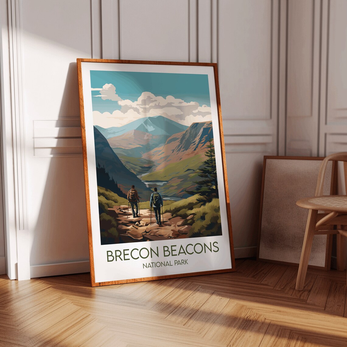 Brecon Beacons National Park Hikers Trail Vintage Travel Poster - Image 3