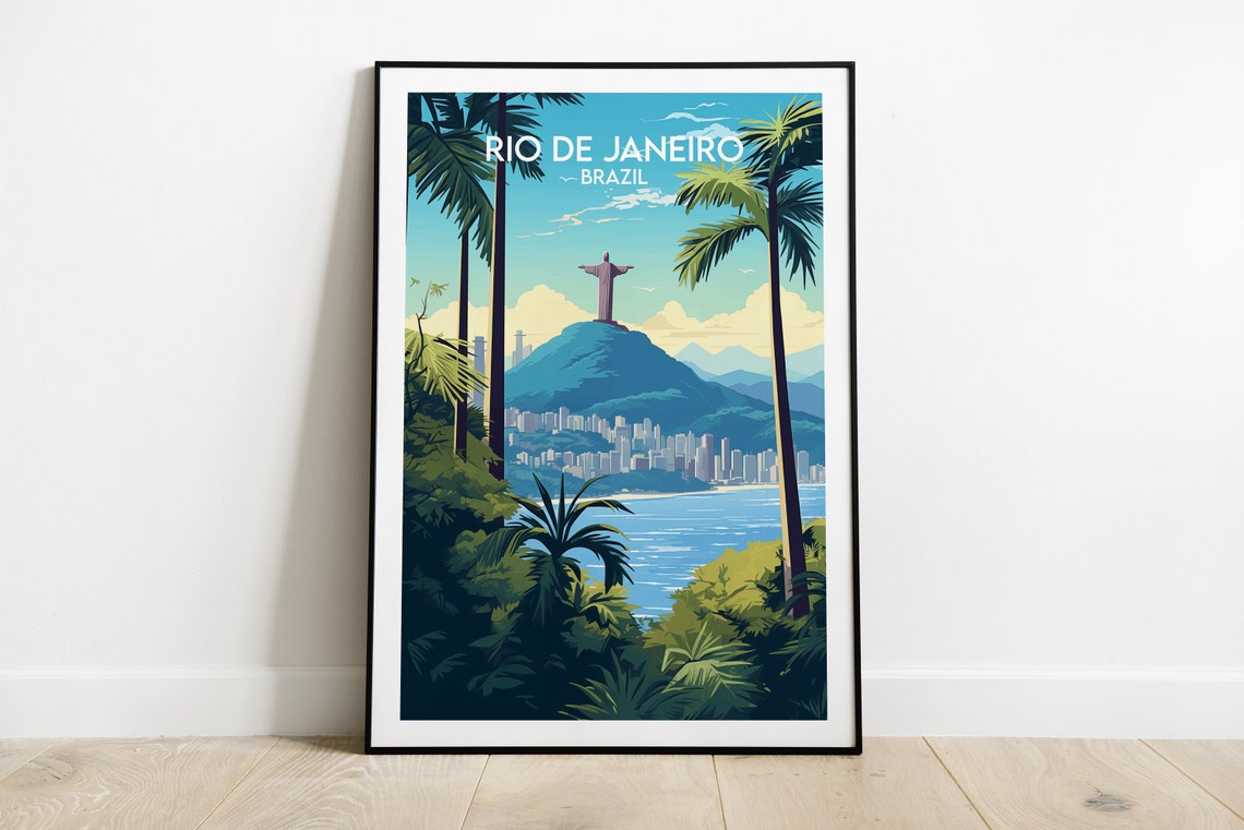 Rio De Janeiro Travel Print Brazil Poster Custom Personalised Wedding Birthday Gift