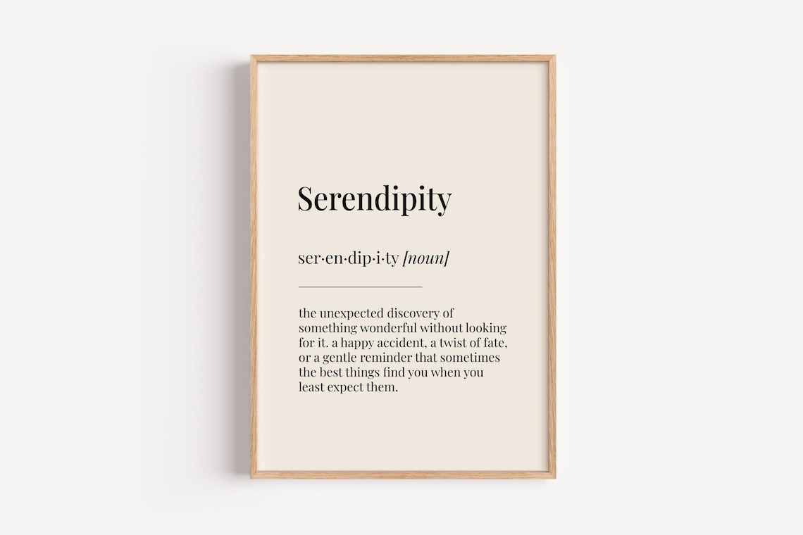 Serendipity Definition Dictionary Poster, Home Decor
