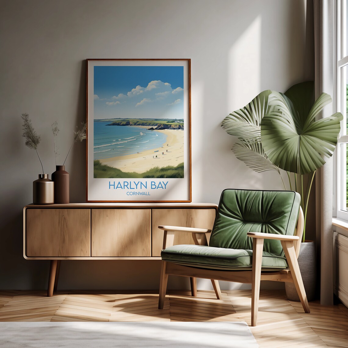 Harlyn Bay Travel Poster, Cornwall Custom Gift - Image 2