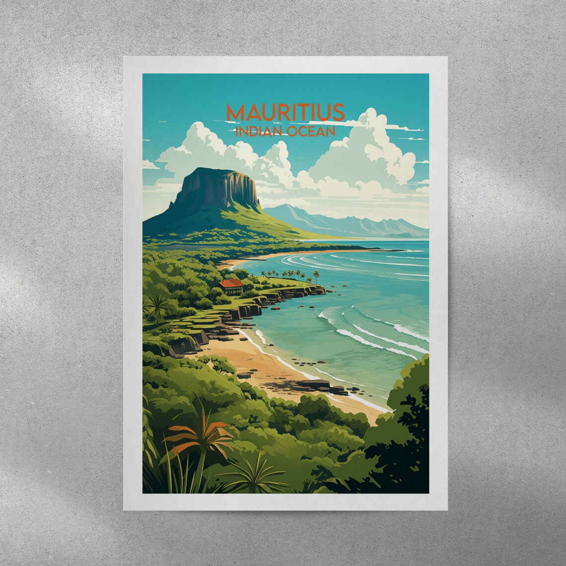 Mauritius Travel Poster, Indian Ocean Custom Print - Image 3