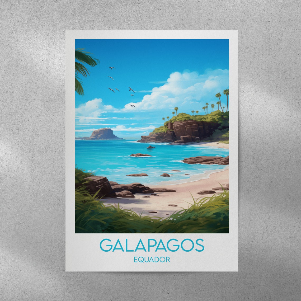 Galapagos Islands Travel Print Ecuador Poster Custom Personalised Wedding Birthday Gift - Image 3
