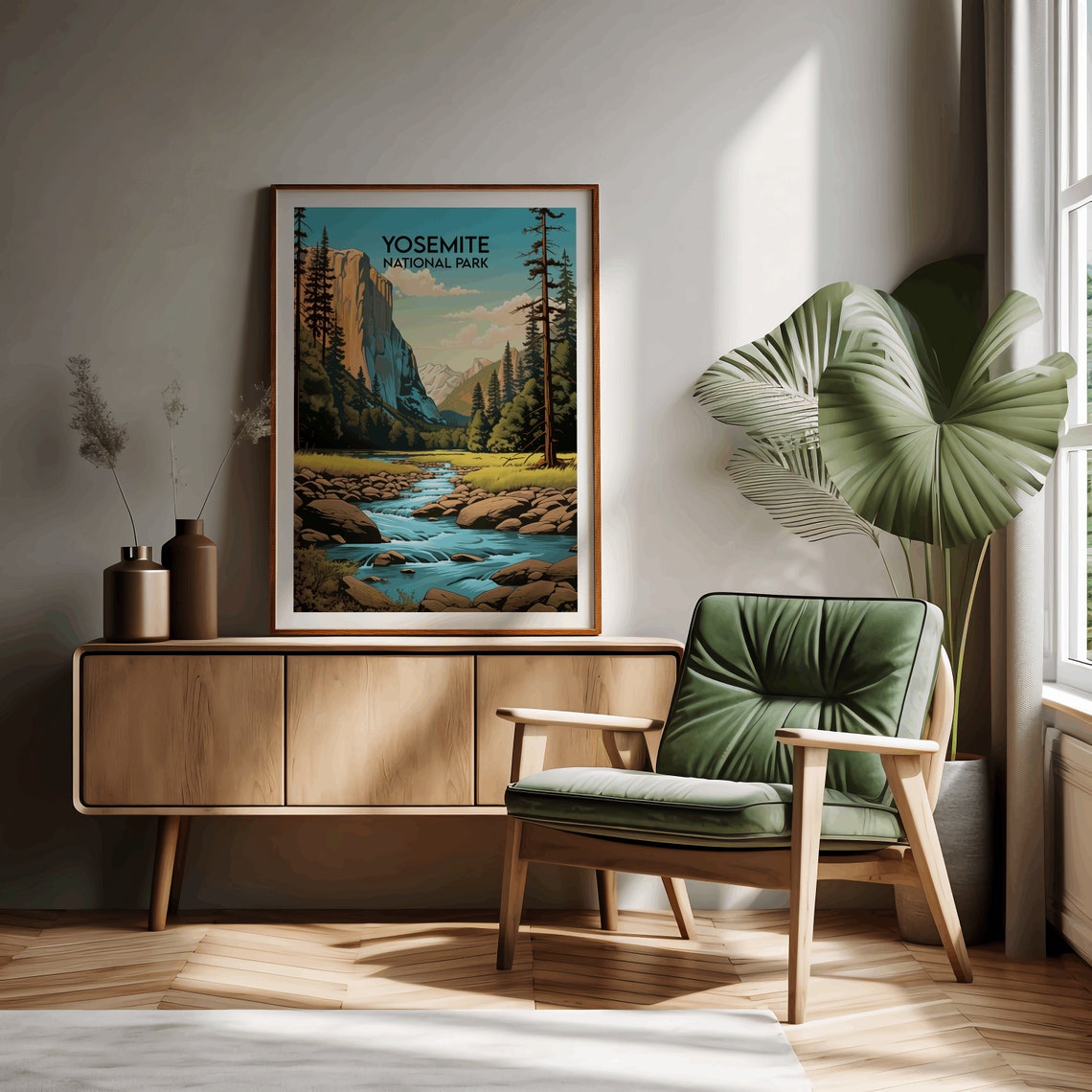 Yosemite National Park El Capitan Valley River Travel Art Poster - Image 3