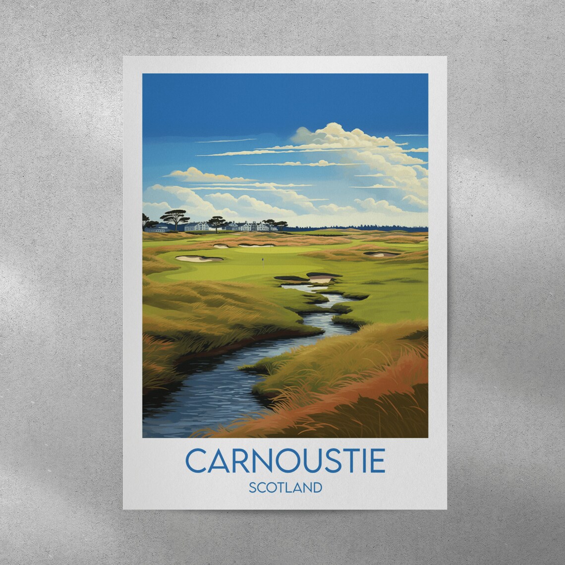 Carnoustie Scotland Golf Links Bunker Stream Vintage Travel Poster - Image 4
