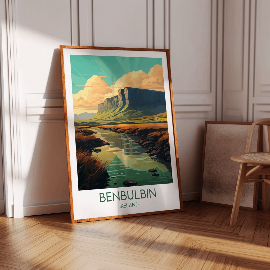 Benbulbin Ireland Mountain Landscape Retro Travel Art Poster - Image 3