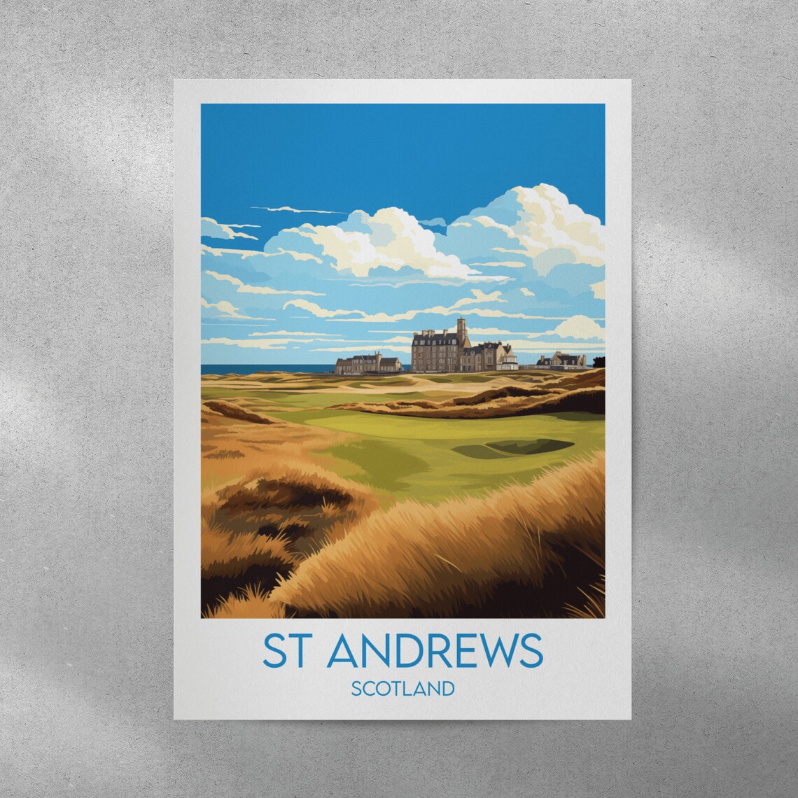 St Andrews Golf Course Travel Print Scotland Poster Custom Personalised Wedding Birthday Gift - Image 3